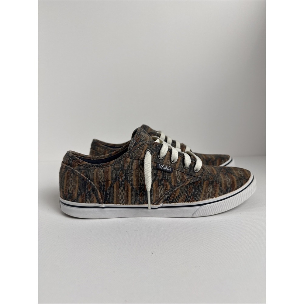 VANS Atwood Low Tan Blue Southwest Aztec Canvas Womens Size‎ 7.5 Sneakers Shoes